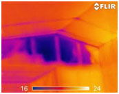 Home inspection with infrared thermal imaging of missing wall insulation